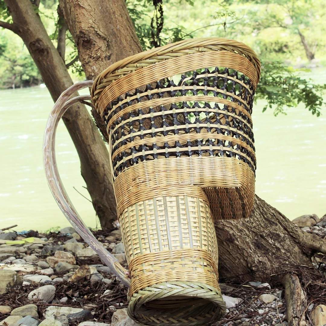 手工竹编背篓农家大号背篼买菜贵州背萝竹编竹筐框收纳筐舞台道具