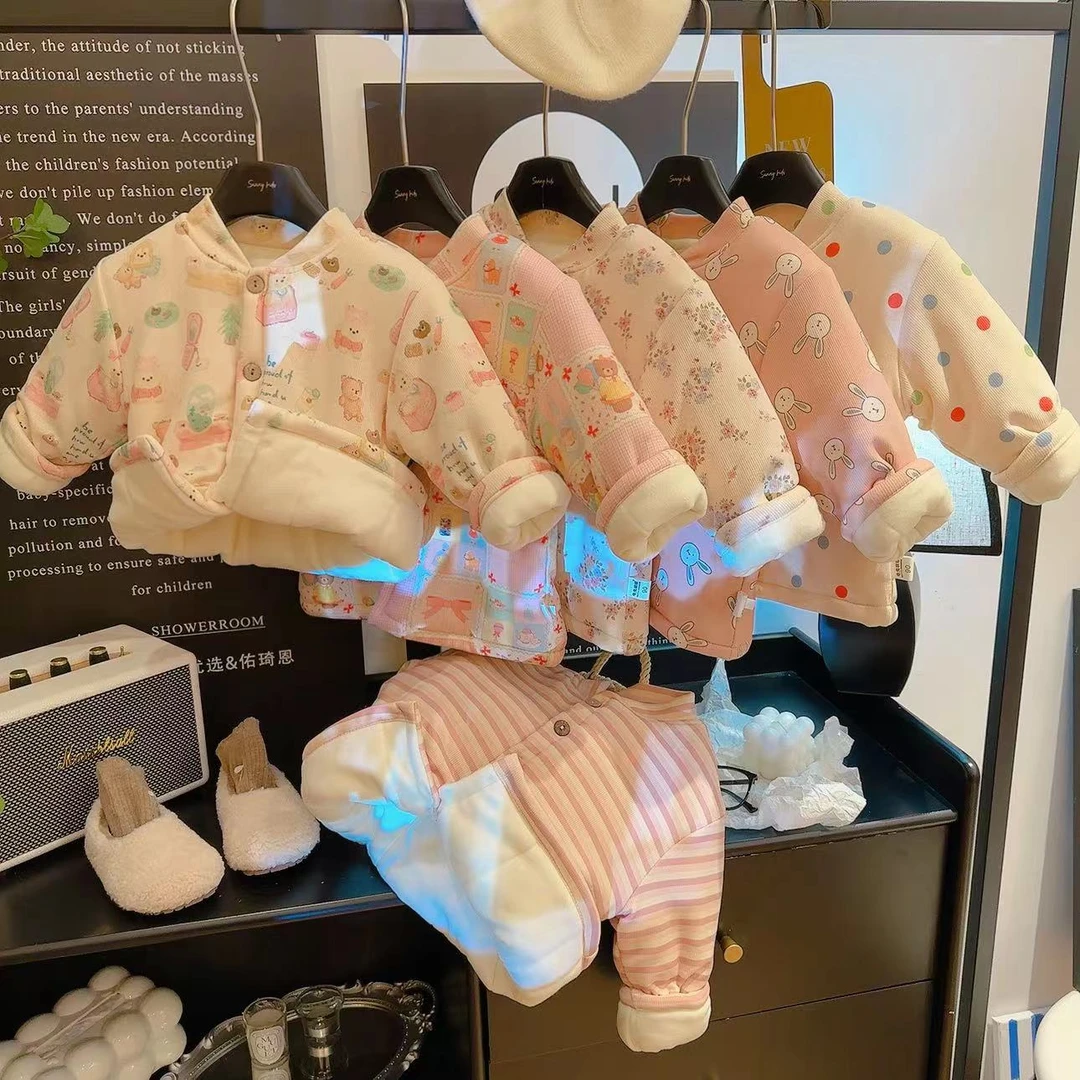 【三层加厚】儿童宝宝开衫棉袄冬季加绒加厚男女童外穿棉衣保暖外套