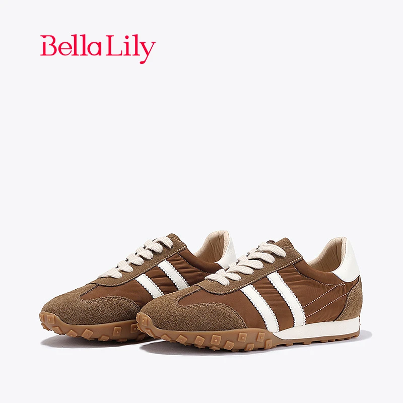 BellaLily2024春季新款复古经典阿甘鞋女显脚小运动鞋轻便老爹鞋
