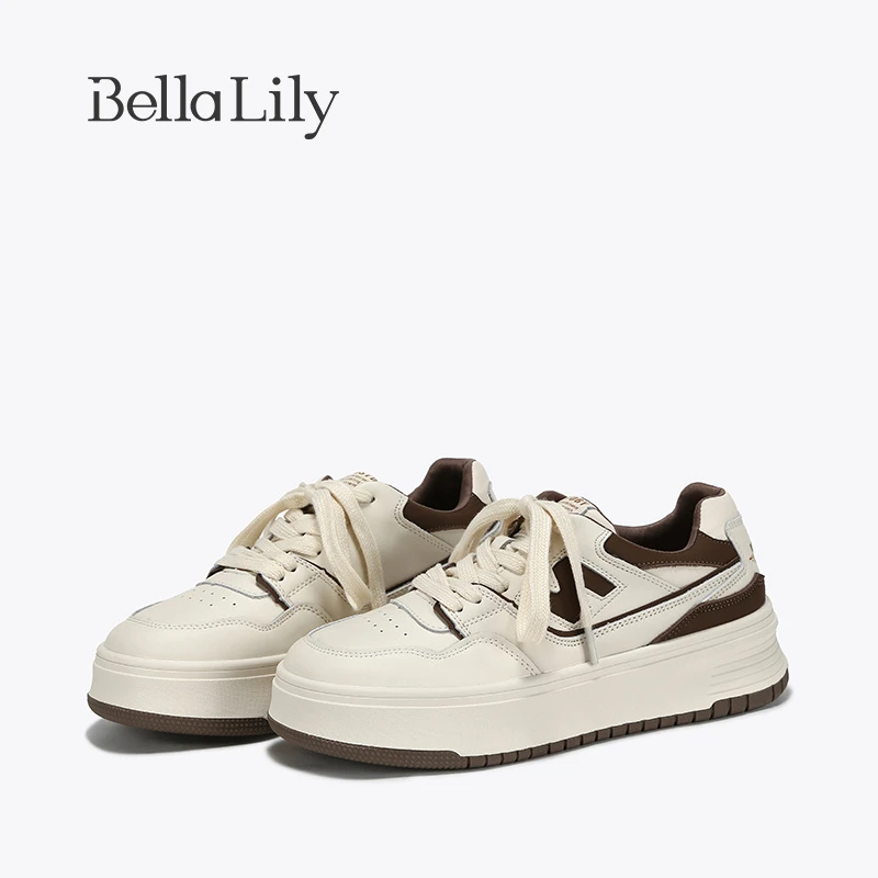 BellaLily2023夏新款经典百搭厚底板鞋女街头风休闲鞋时尚运动鞋