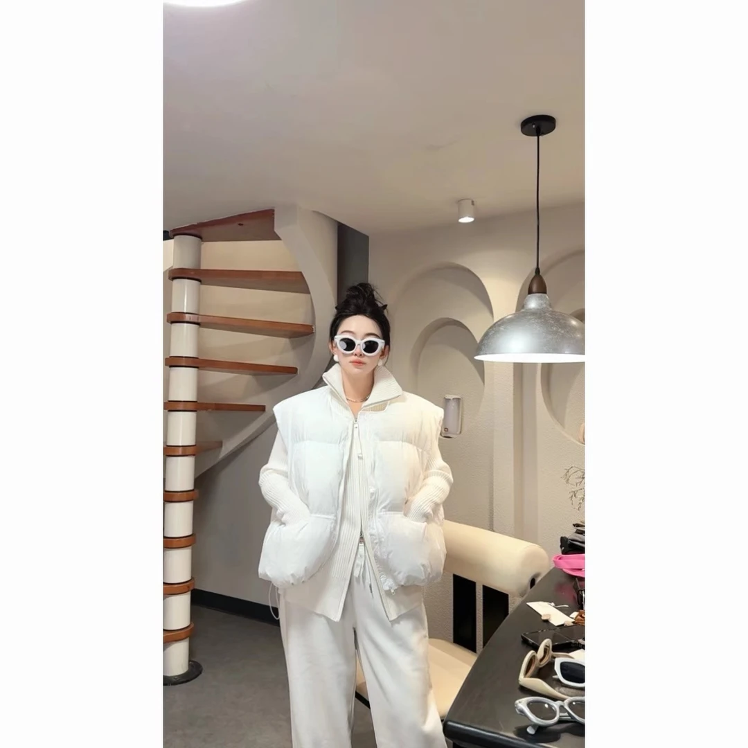 韩版秋冬新款保暖圆领时尚棉服马甲