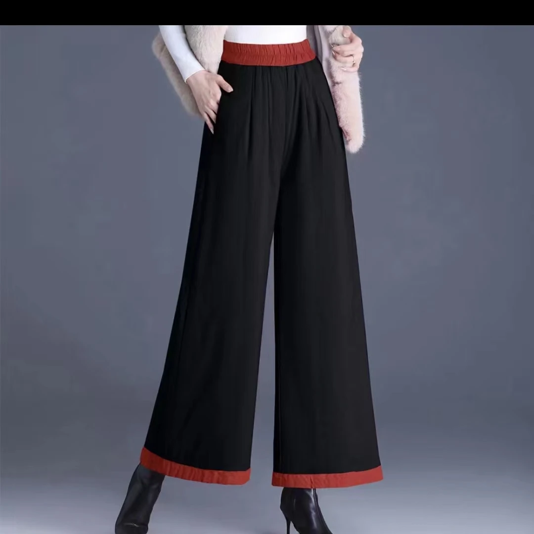 【韩之韵】2024新款冬季百搭时尚阔腿裤加棉