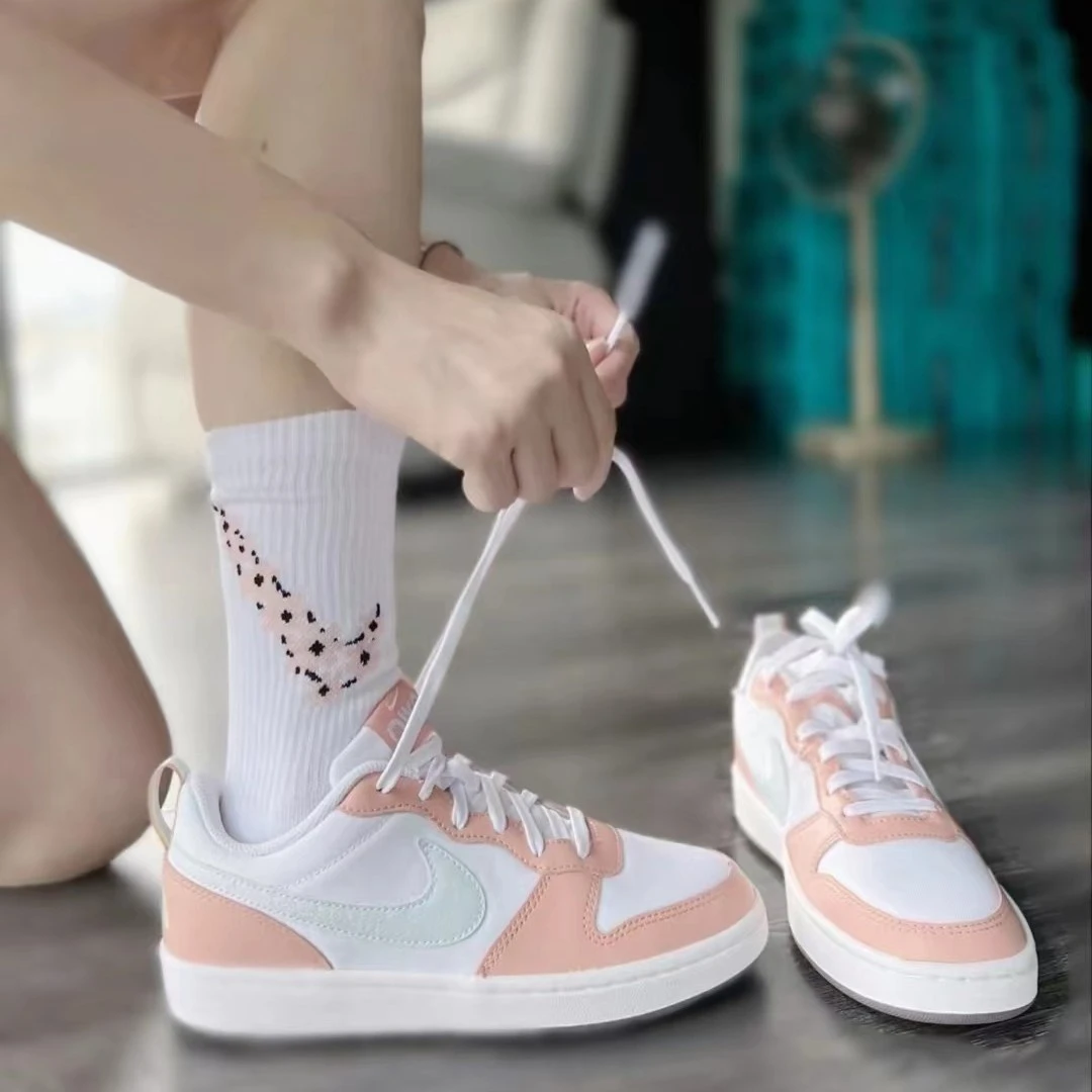 Nike/耐克Court Borough Low 2 白橙低帮休闲运动板鞋DM1216-100