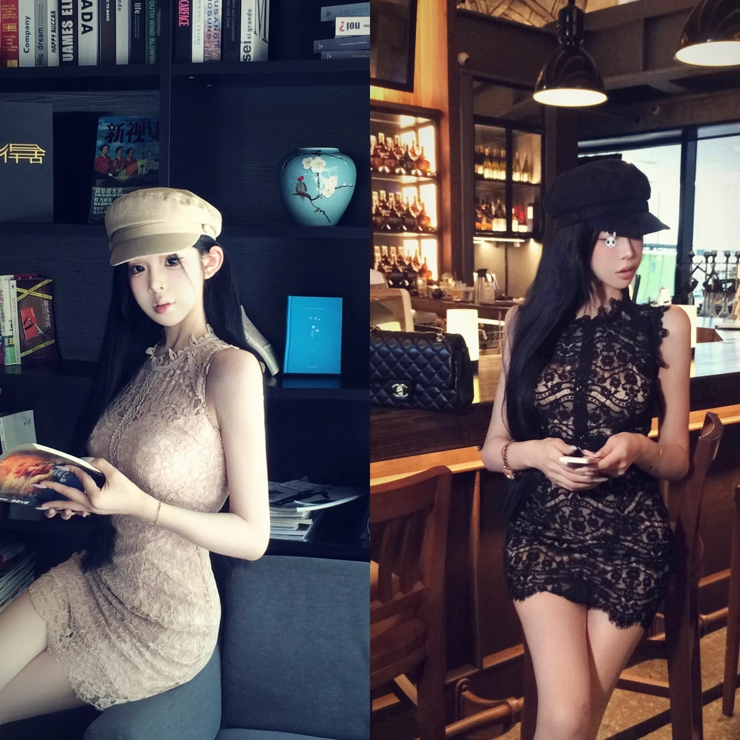 天鹅er【粉雾琉璃】夏季性感修身气质女装连衣裙E24Q2108