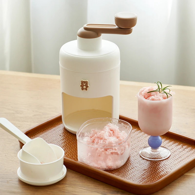 肆月冰雪刨冰机手动碎冰机家用小型手摇冰沙机雹绵绵冰摆摊不插电