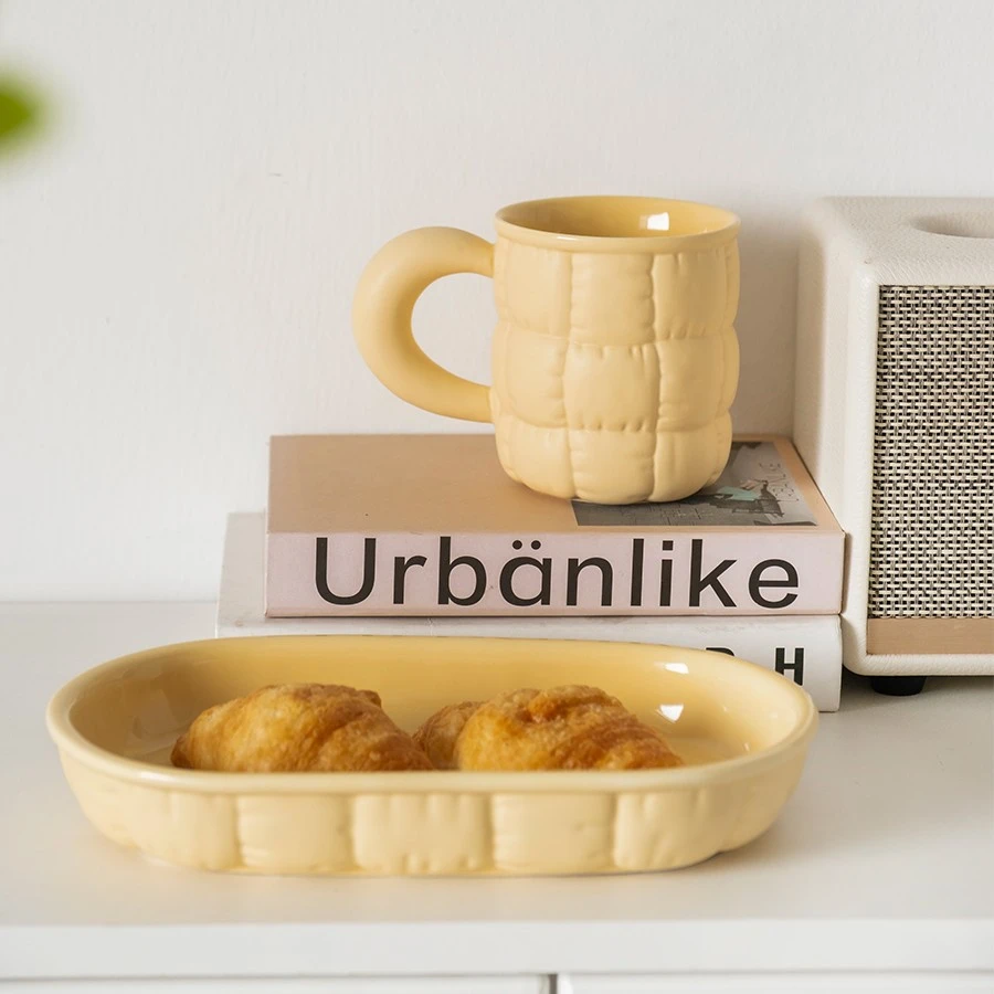 肆月温暖沙发陶瓷餐具饭碗高颜值家用大容量杯碟可爱情侣奶杯餐杯