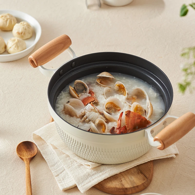 肆月初梦日式不锈钢汤锅大容量家用奶锅蒸锅煮面煮锅电磁炉燃气灶