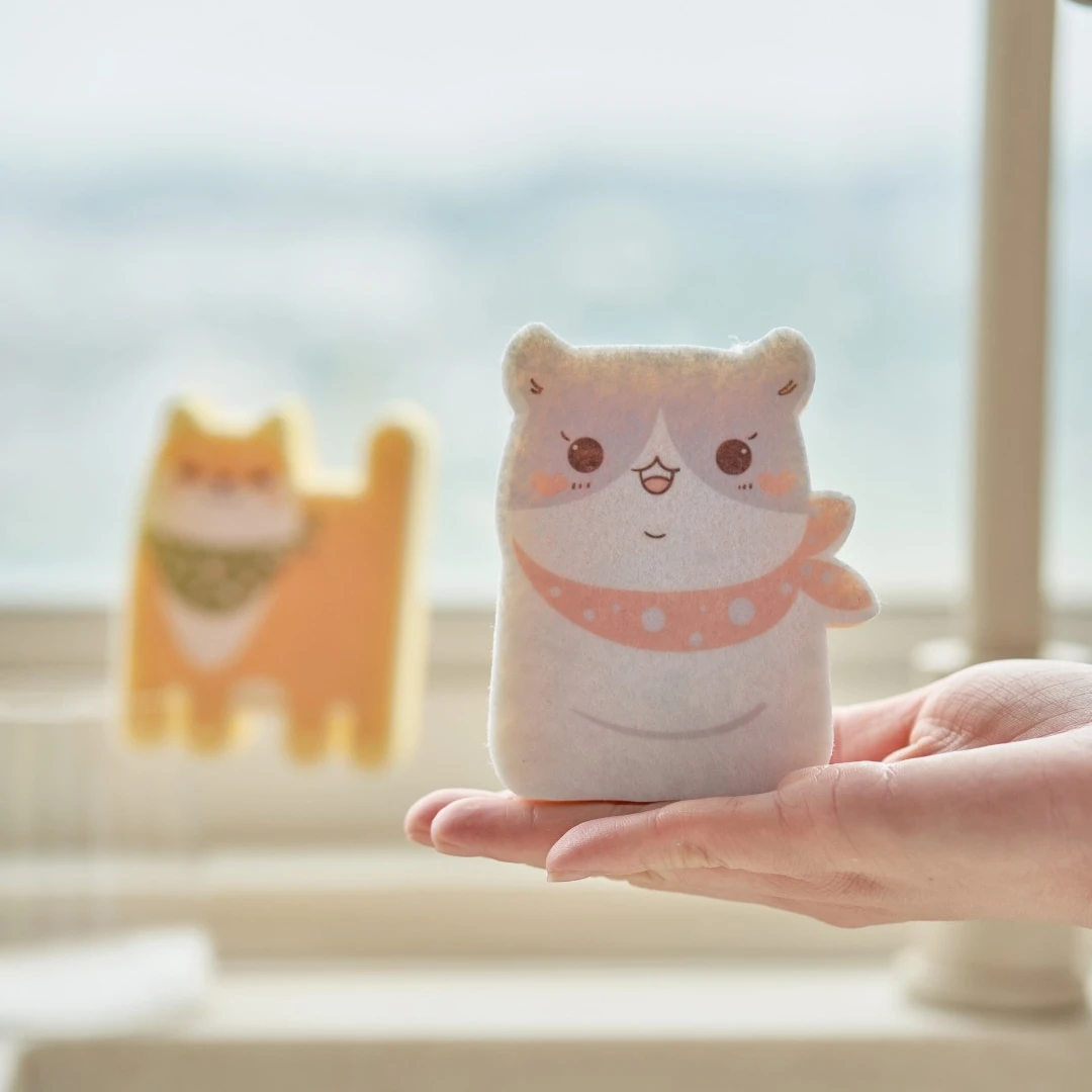 【肆月设计】萌仔卡通厨房洗碗神器海绵擦家用清洁刷锅专用百洁布