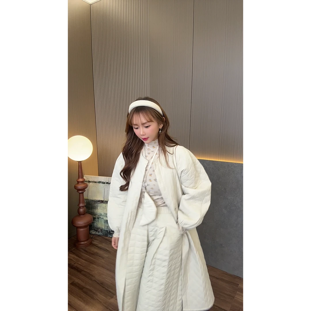 卡麦酱-THE NICE 扎线压格外套裙 阔腿裤 6133+7168