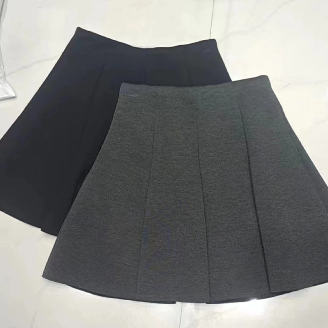 卡麦酱 HY 空气棉大波浪百褶短裙半裙 9892