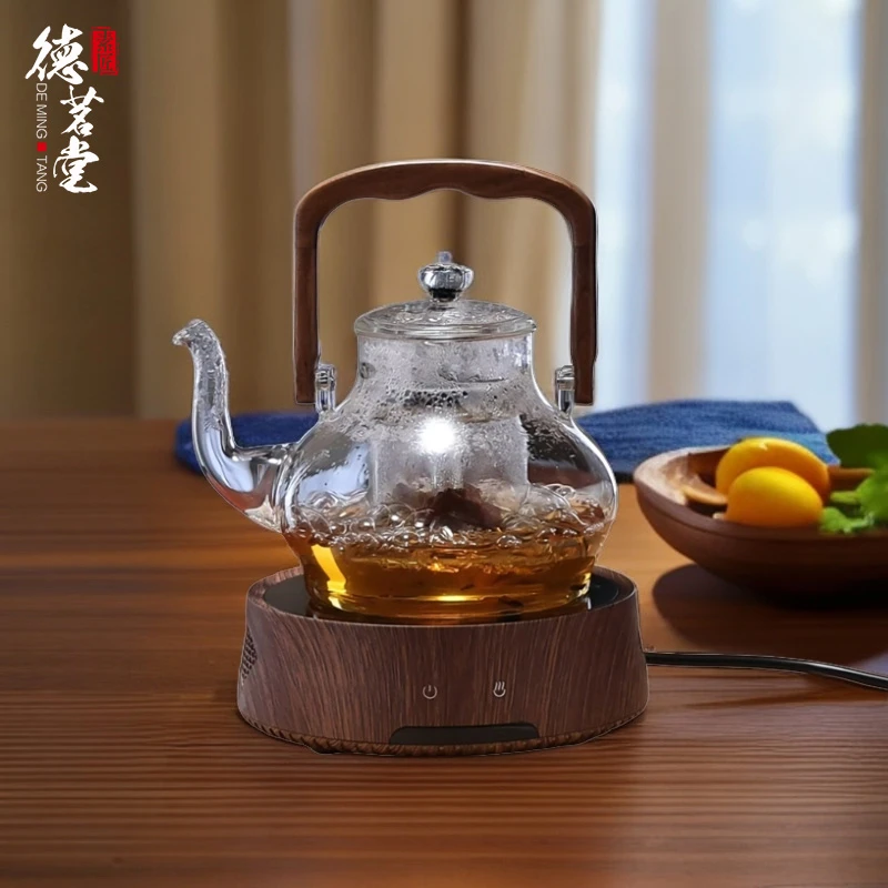 德茗堂耐热玻璃美人吟提梁壶猫眼电陶炉泡茶壶高档家用保温煮茶器