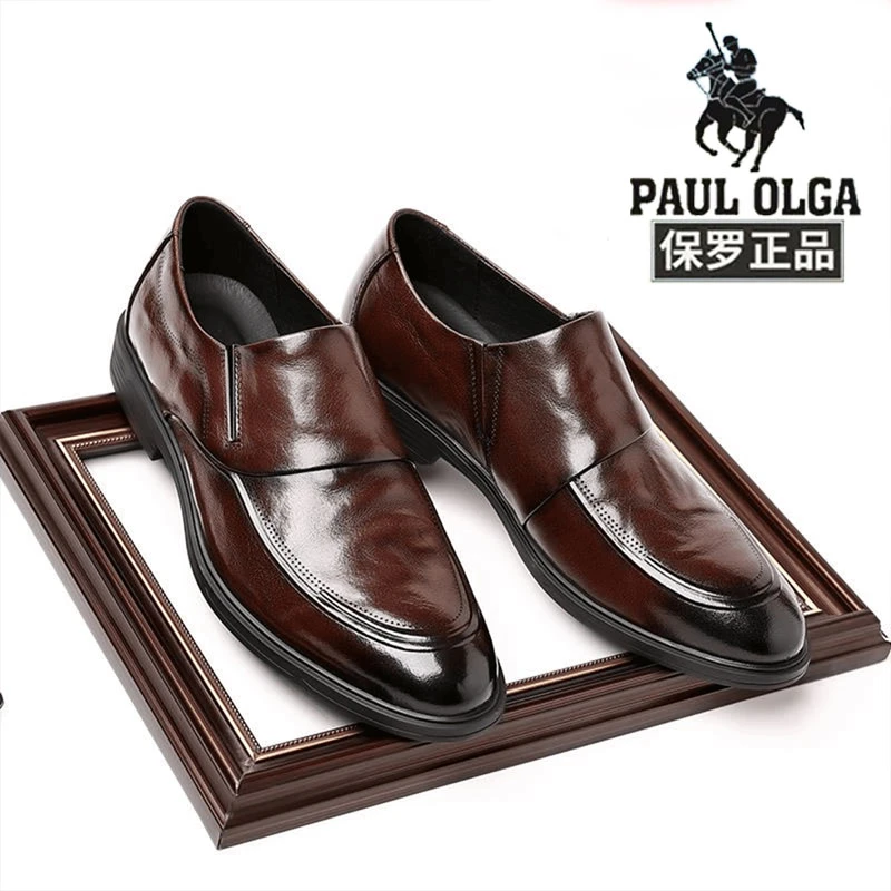 正品皮鞋男款爆款2025新款真商务正装皮男士一脚蹬休闲男鞋