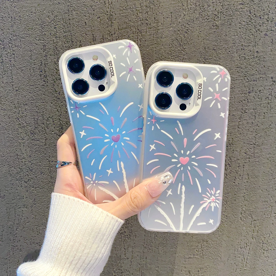 新年烟花苹果15promax手机壳/iphone13/12/11华为mate60小米14