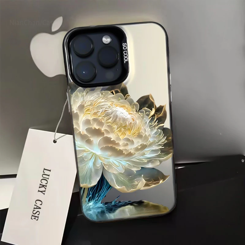 炫彩莲花苹果14pro手机壳iPhone13/12/11高级感13promax网红14/15