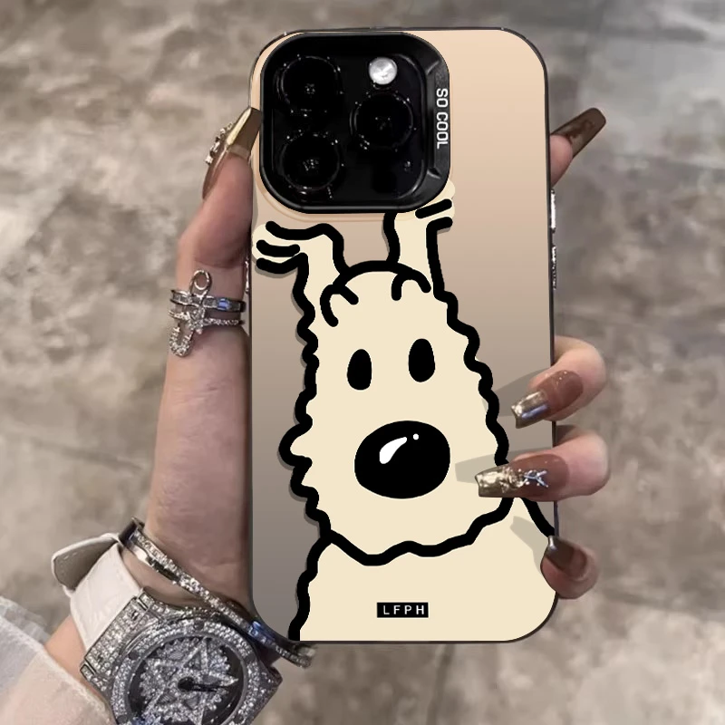 探头小狗苹果15手机壳iphone14plus/13promax可爱情侣12/11/xs
