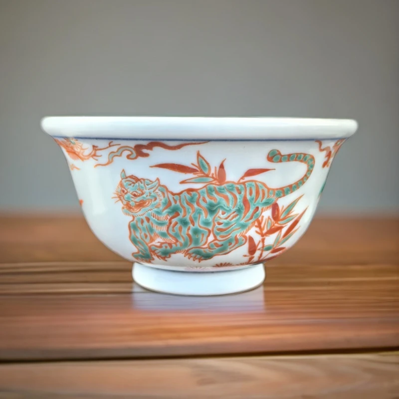 莲画堂总财神赵公明压手杯主人杯纯手工手绘名窑陶瓷珐琅彩品茗杯