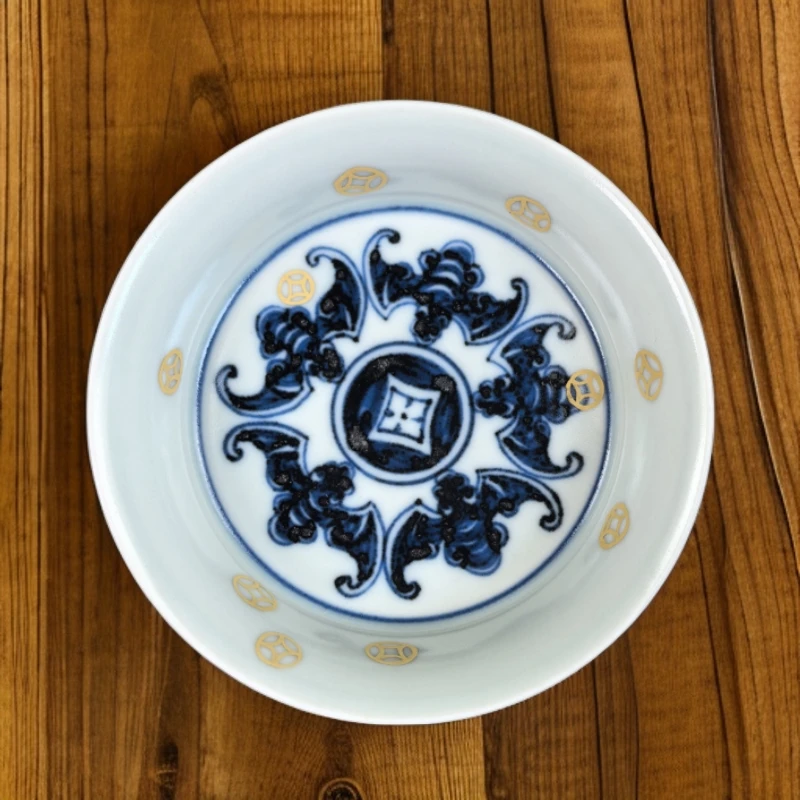 莲画堂大道至简五福临门描金主人杯纯手工手绘名窑陶瓷普洱杯茶杯