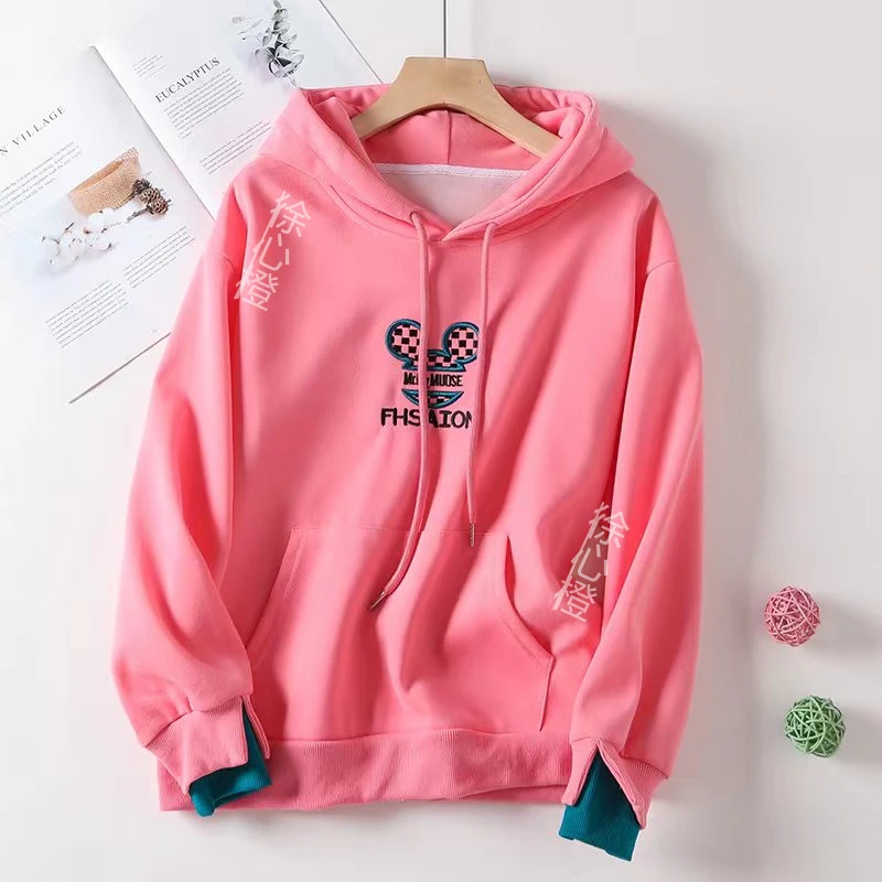 秋季【青青】时尚休闲百搭连帽纯色长袖卫衣