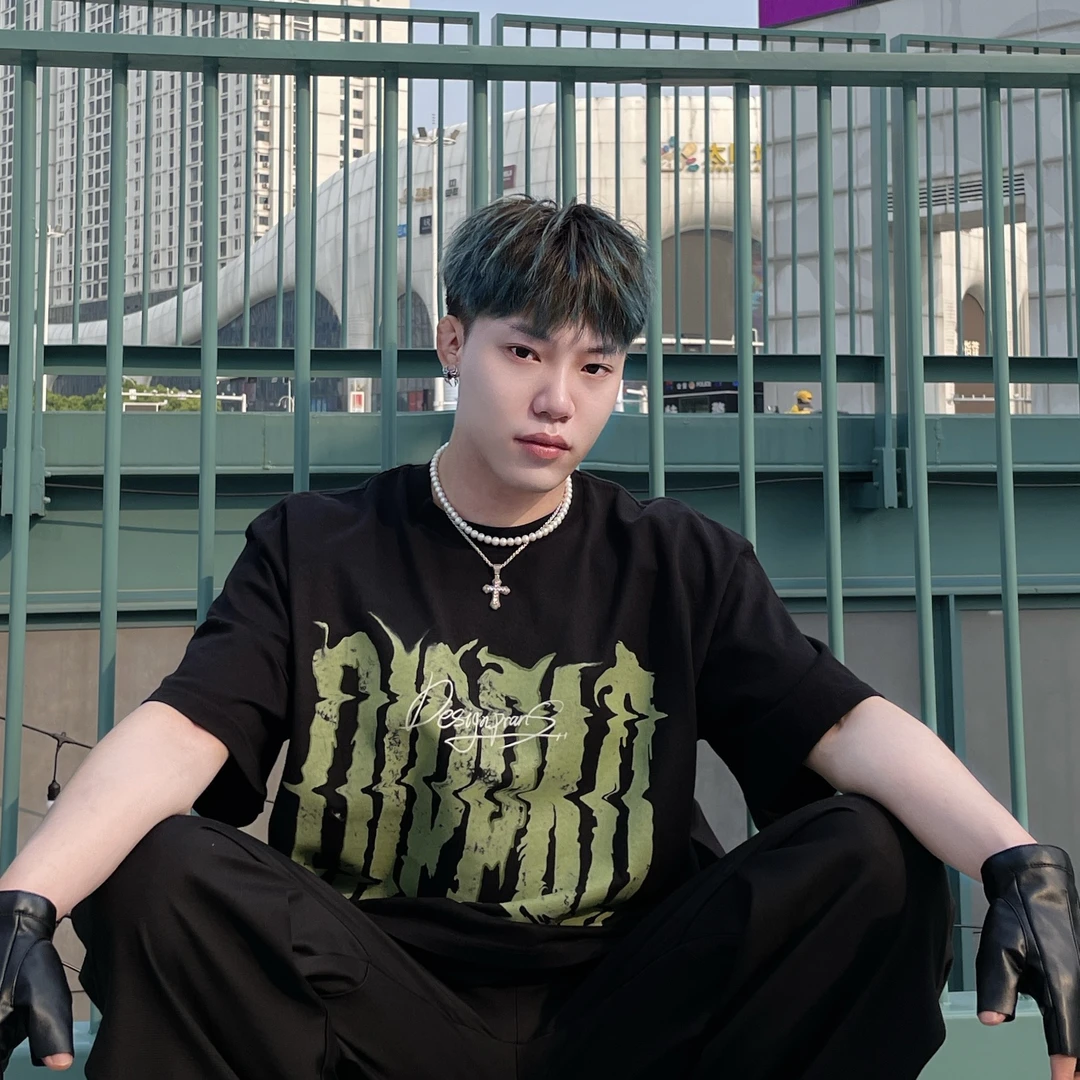 DIPPAO/2024夏季爆款气质痞帅情侣短袖T恤美式穿搭圆领上衣街头