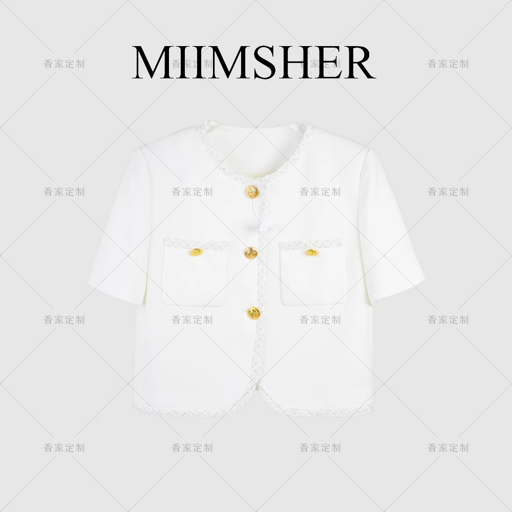 爱丽丝梦境醋酸冰感夏季气质时尚短袖小香女外套MS241674