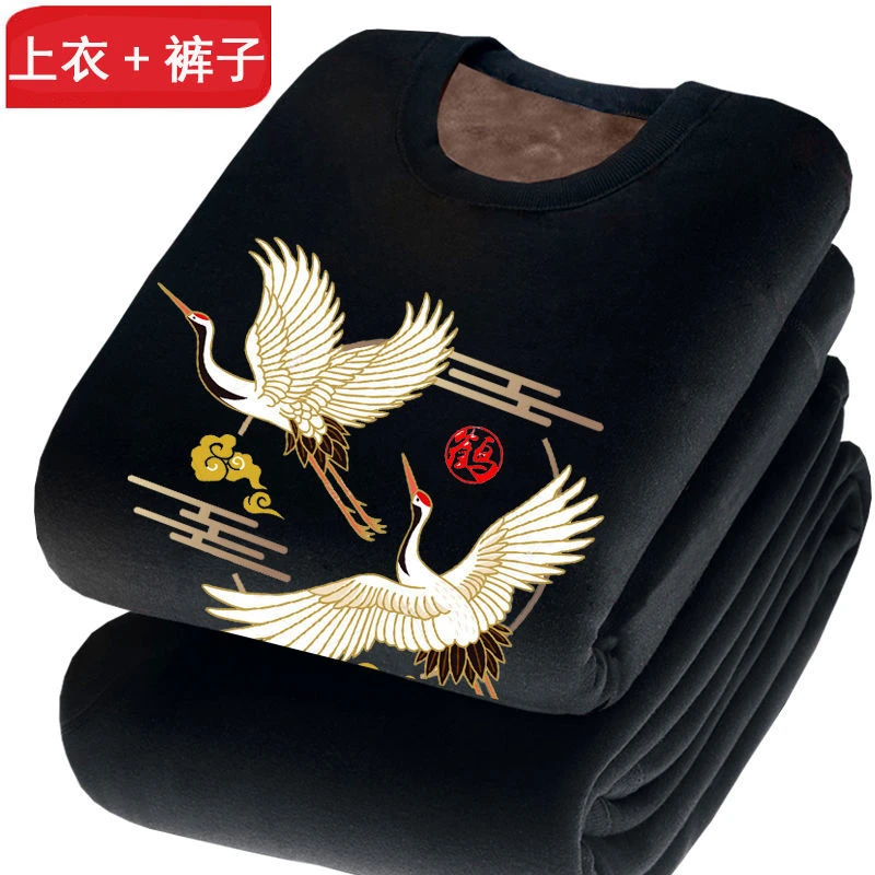 2024新款【加绒加厚套装】男士保暖内衣青年自发热秋衣秋裤套装冬季