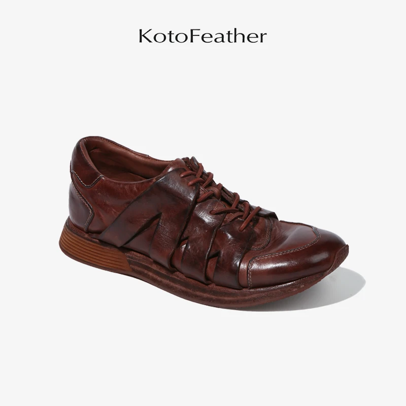 毛小孩 手工马皮男鞋编织镂空男士鞋子春季新款休闲鞋