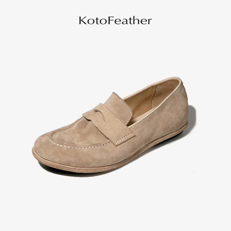 珡羽KotoFeather 夏季透气马皮乐福鞋轻便舒适软底一脚蹬英伦皮鞋