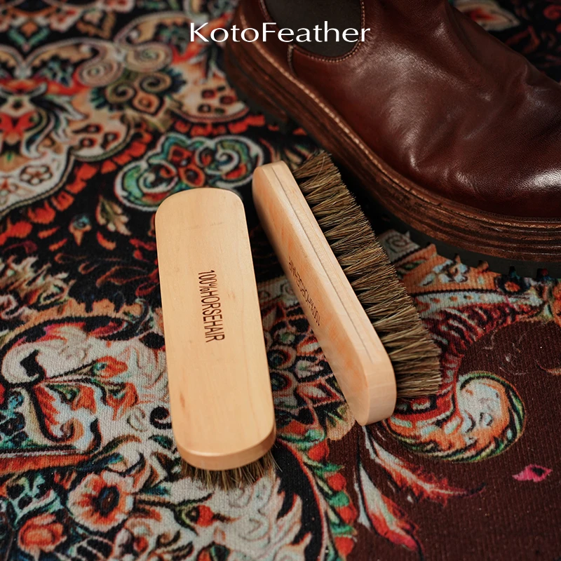 珡羽KotoFeather 马毛刷软毛擦鞋油刷鬓毛刷皮鞋抛光刷清洁刷子