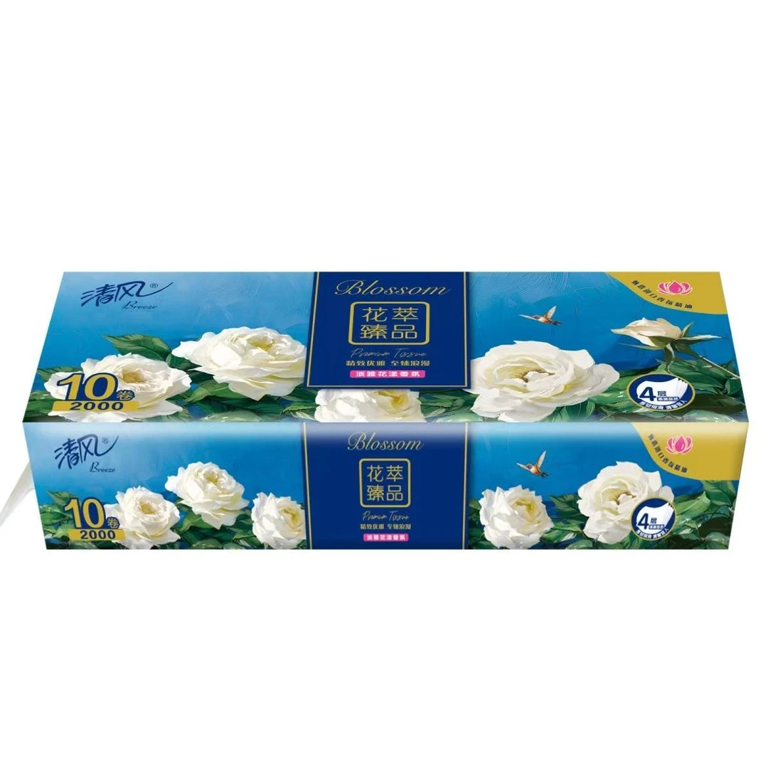清风花萃臻品卷纸10卷2000g