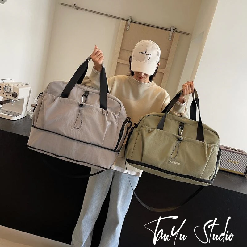 探屿时尚训练包男款大容量运动健身包女旅行包包单肩轻便收纳包