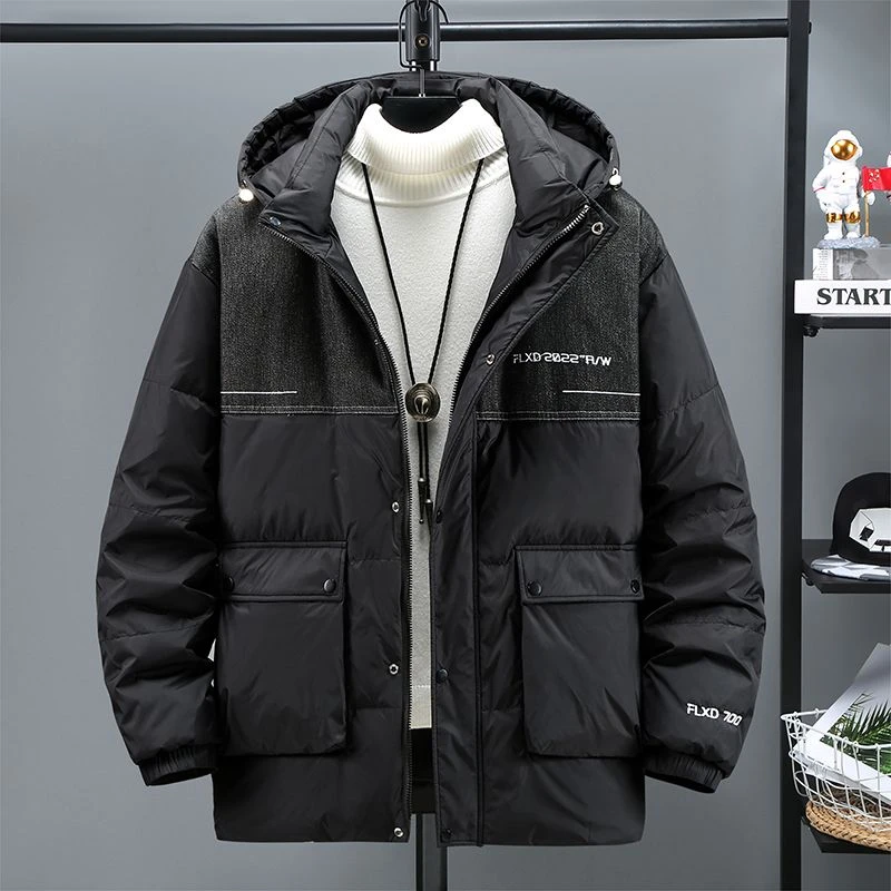 胖子羽绒服白鸭绒男士冬季加厚保暖宽松加肥加大码短款肥佬外套