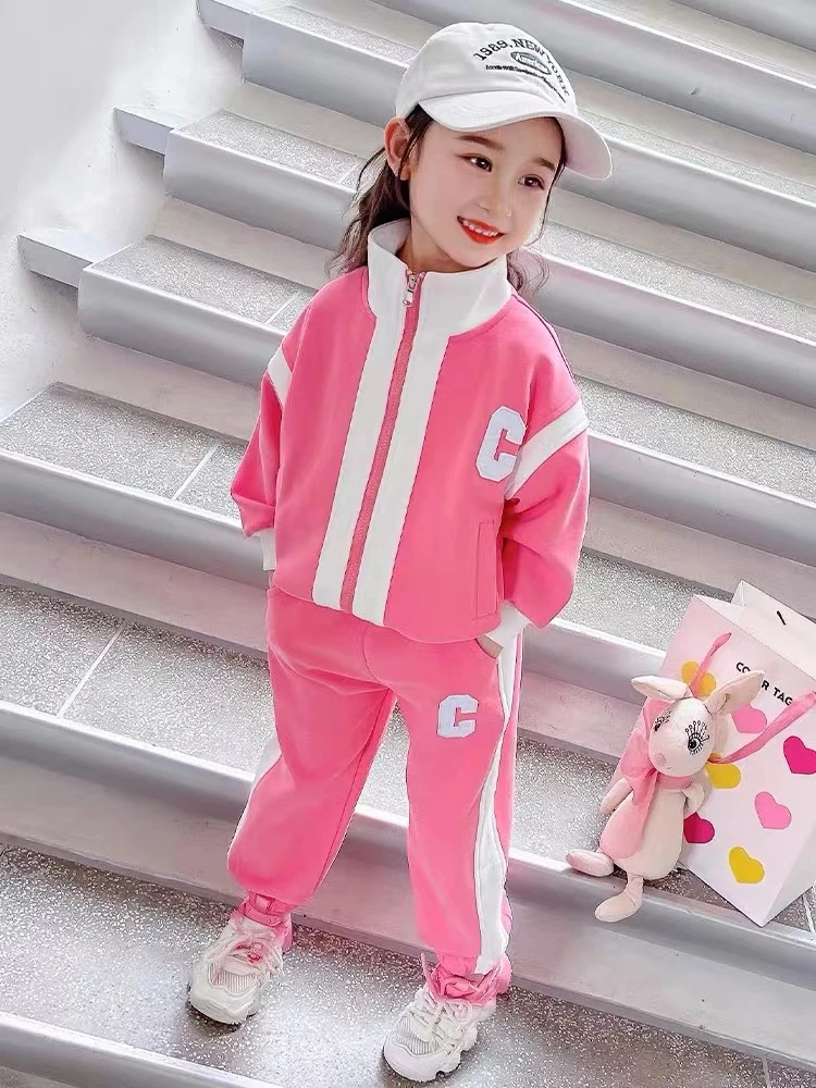 38063女童秋装套装女宝春秋季洋气时髦拼色休闲两件套秋款网红
