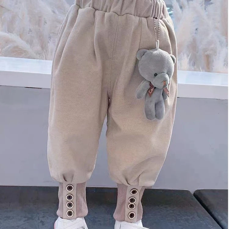 39008女童哈伦裤加绒2024春秋装新款宝宝裤子儿童加厚洋气休闲裤