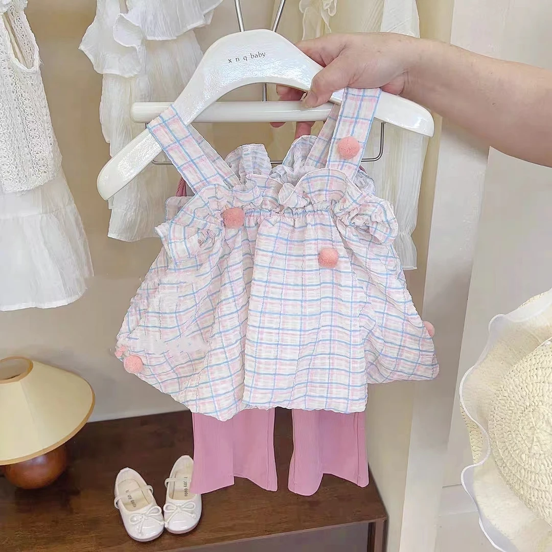 32001女童套装夏季2023新款洋气时髦儿童吊带两件套女宝宝夏装