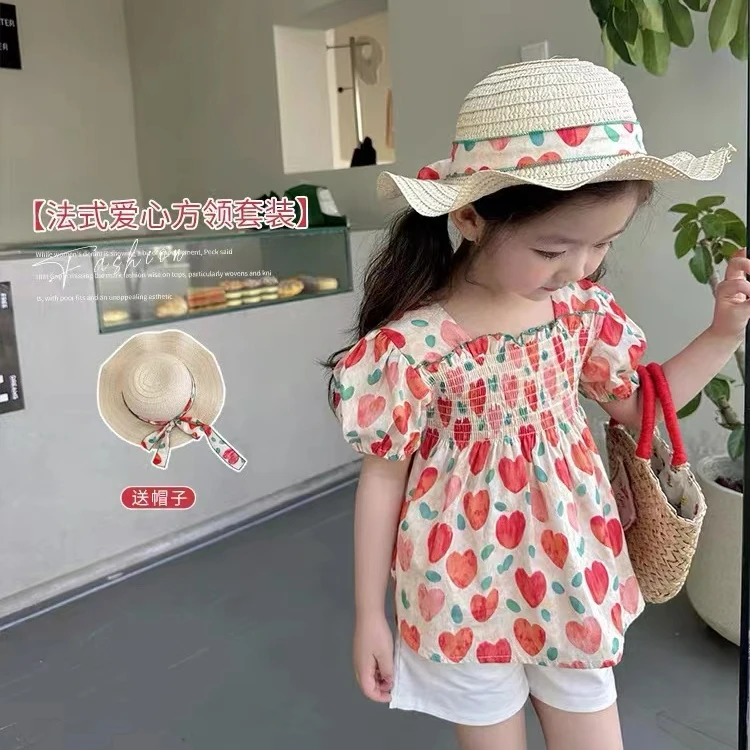 22112儿童碎花女童洋气夏款泡泡袖