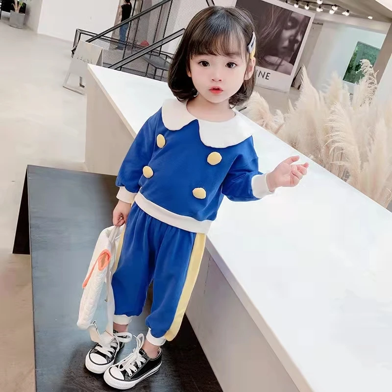8815女宝宝春装时髦休闲套装新款儿童卫衣女童春秋款炸街两件套潮