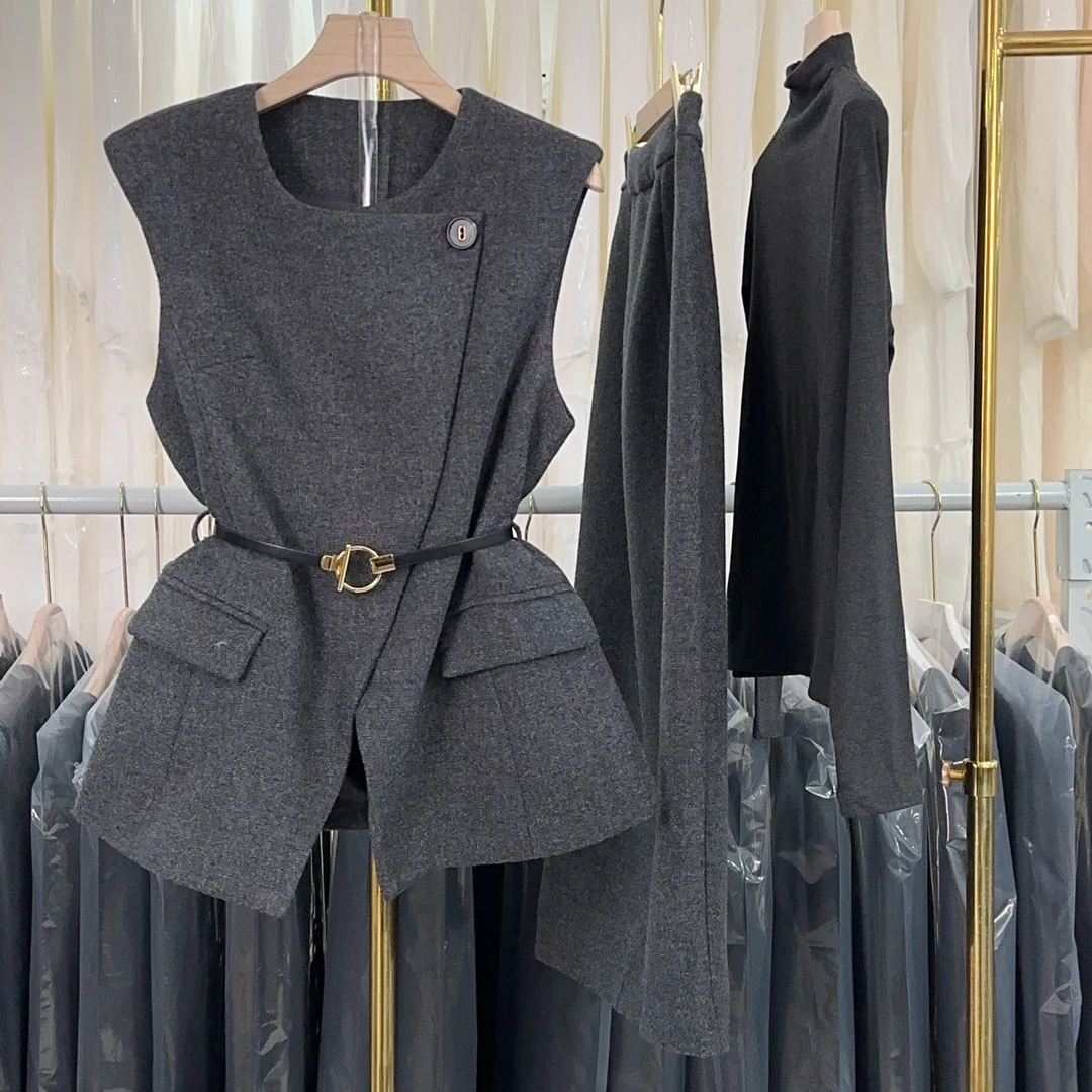 【RG3461】2025年秋冬新款时尚气质百搭减龄显瘦小衫休闲裤套装