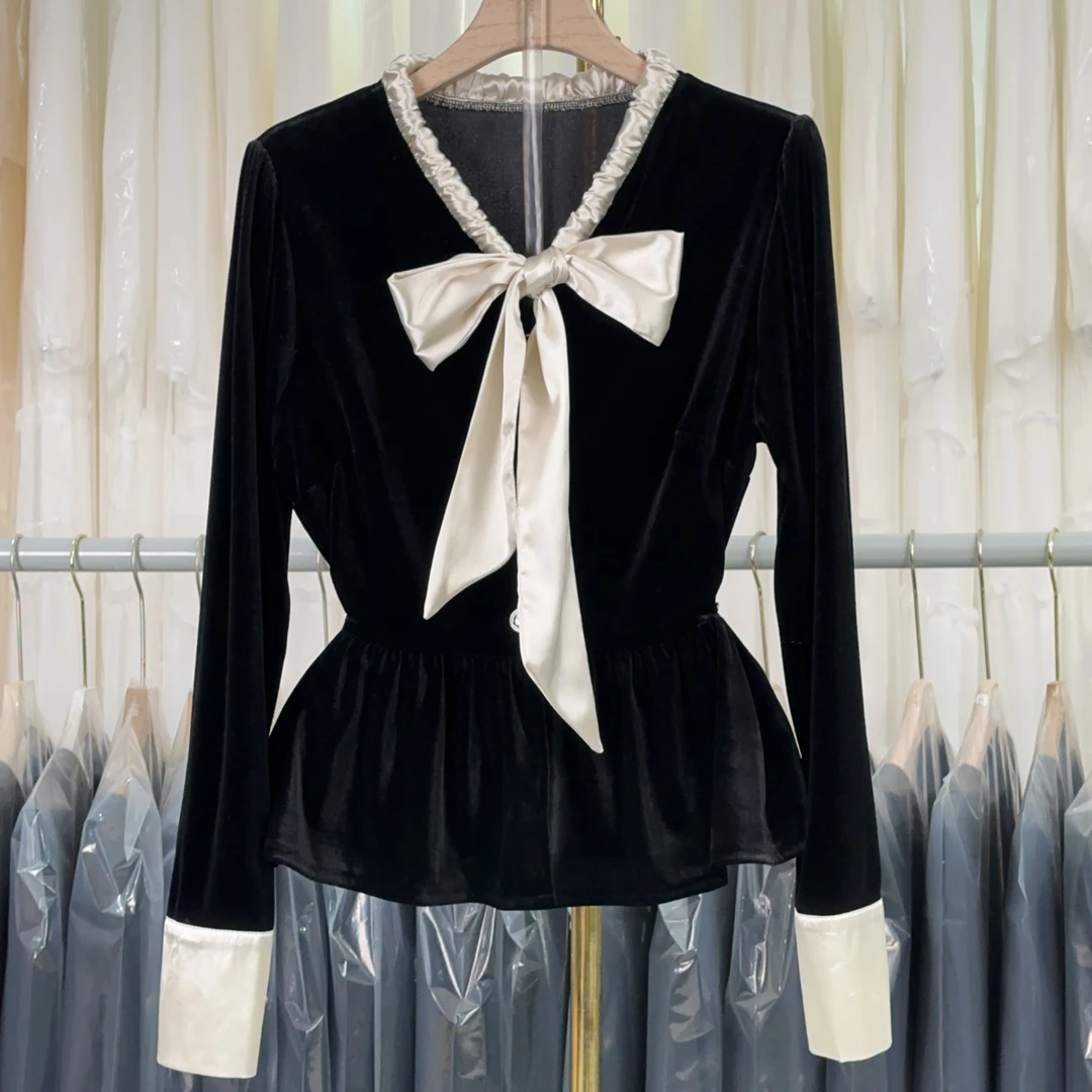 【RG3172】2024年秋冬新款时尚气质百搭减龄显瘦新款女装小衫