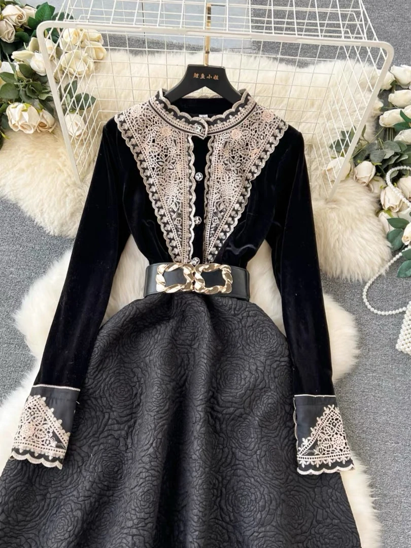 【RG3952】2024年秋冬新款时尚气质百搭减龄显瘦连衣裙