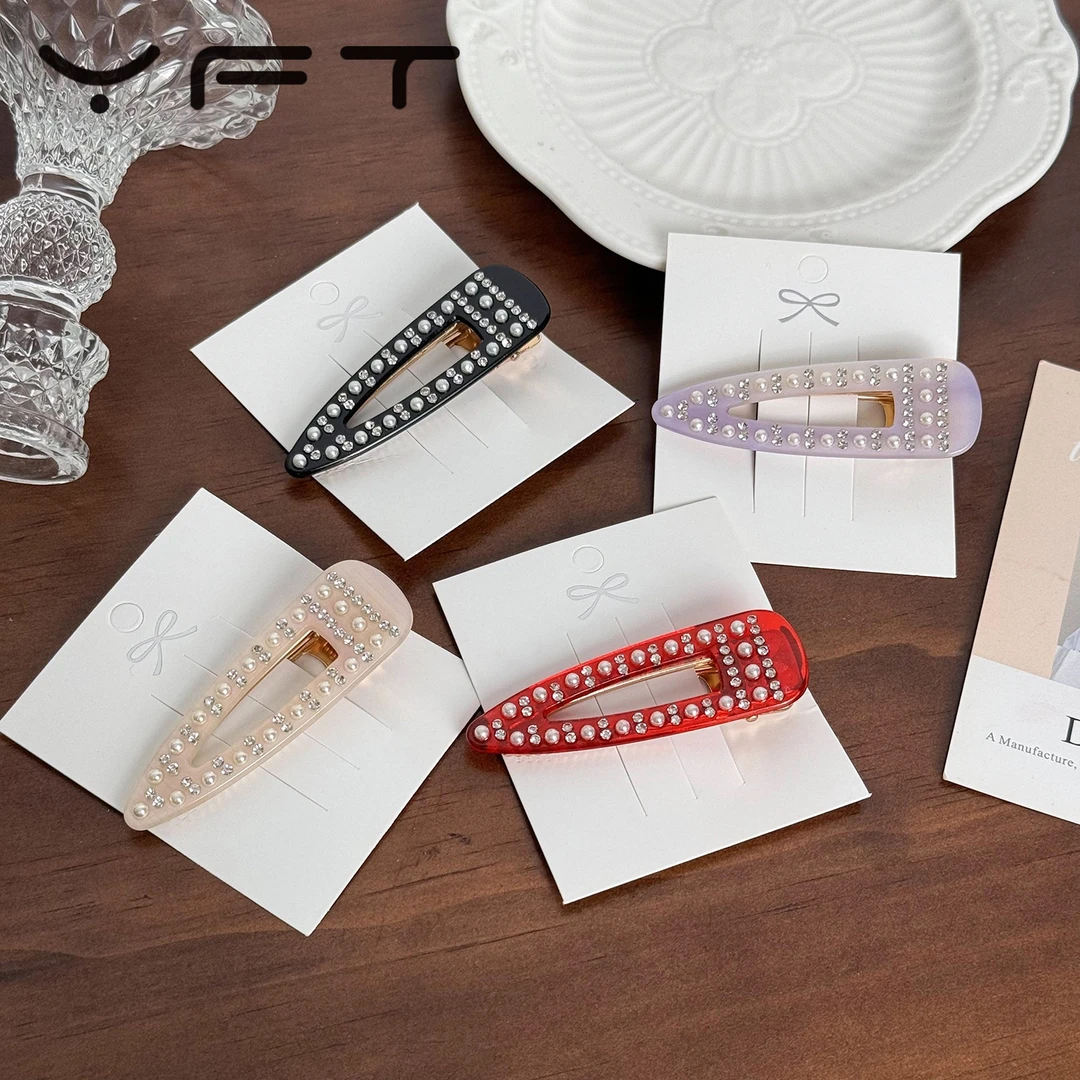 YFT满钻珍珠夹子后脑勺马尾夹A054