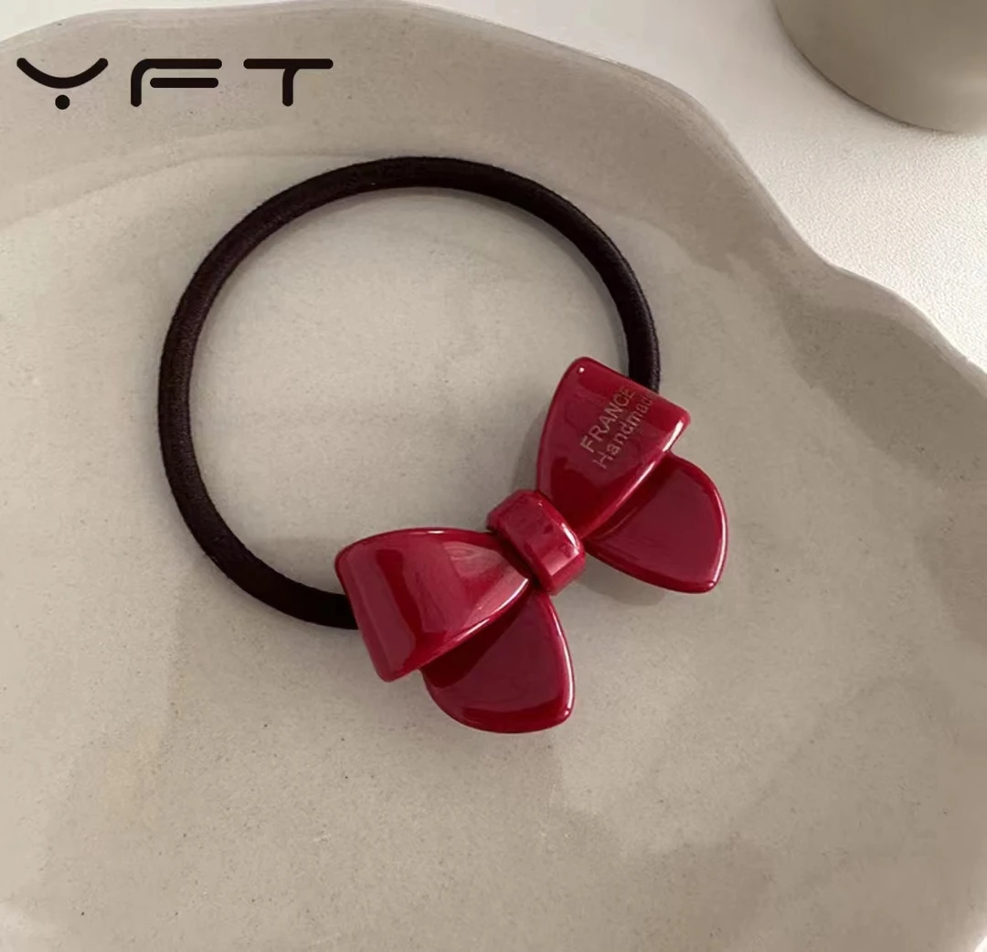 YFT醋酸皮筋女蝴蝶结头饰发圈头绳M001