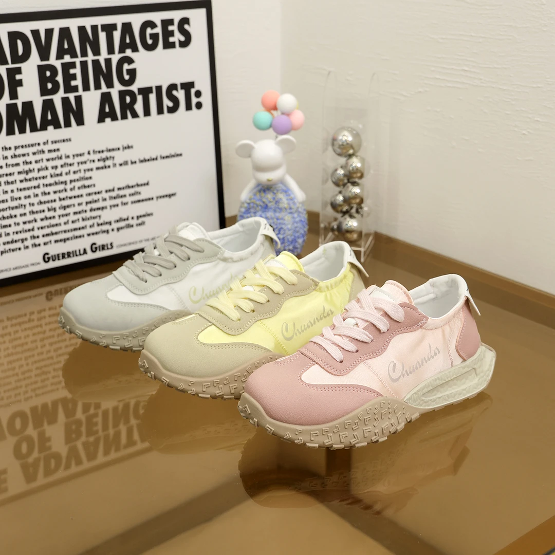 新款夏季2024百搭透气软底时尚休闲女鞋爆款德训鞋厚底