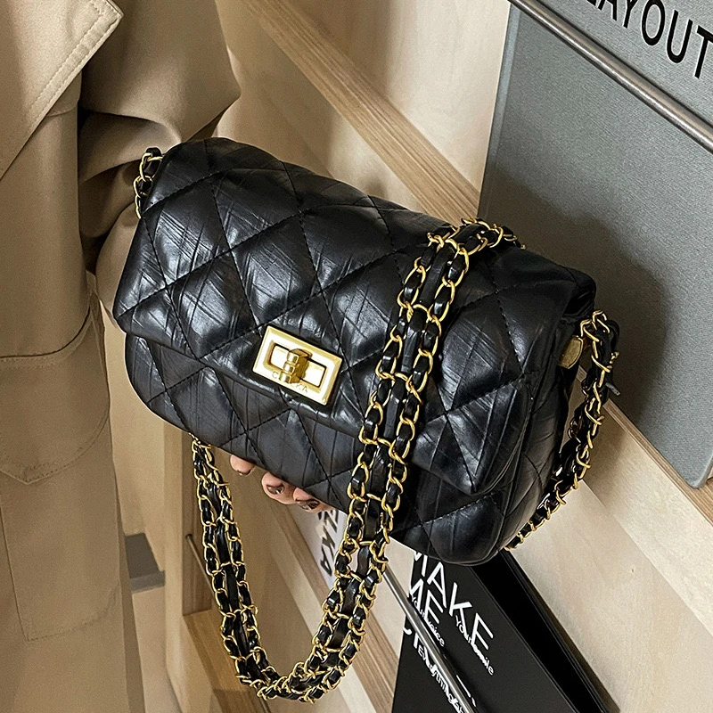 【CHANG.Q】991 秋冬季高级感小众设计单肩斜挎包菱格链条包