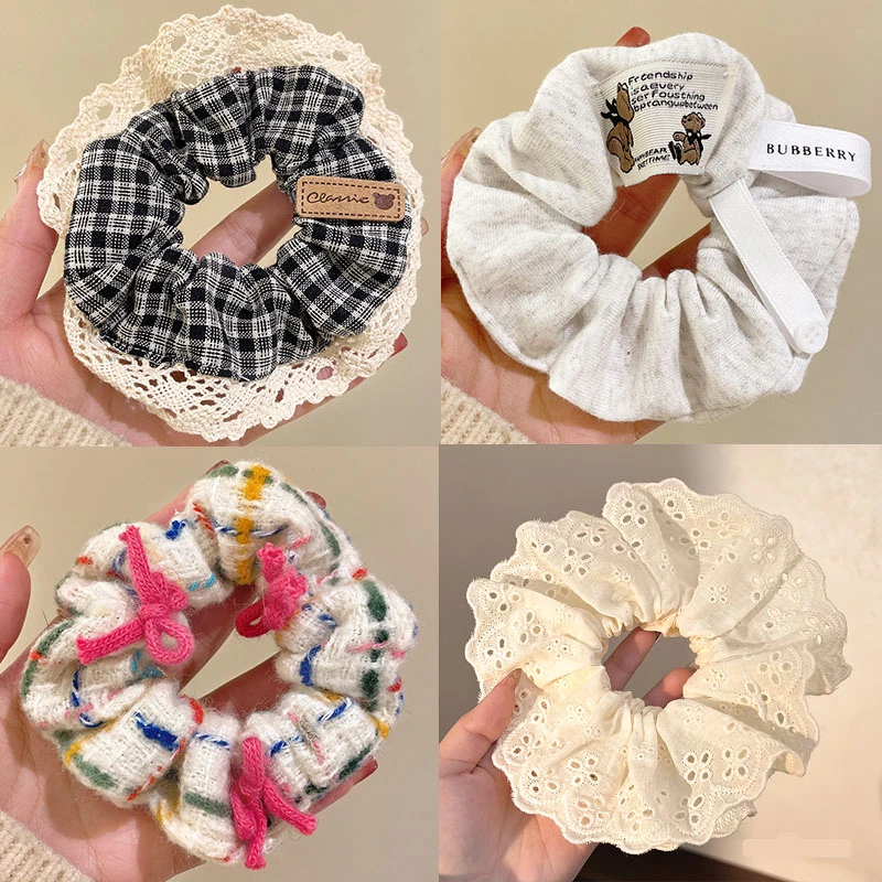 【4个装】蕾丝猪大肠大肠发圈ins头绳高弹力橡皮筋可爱头饰发绳