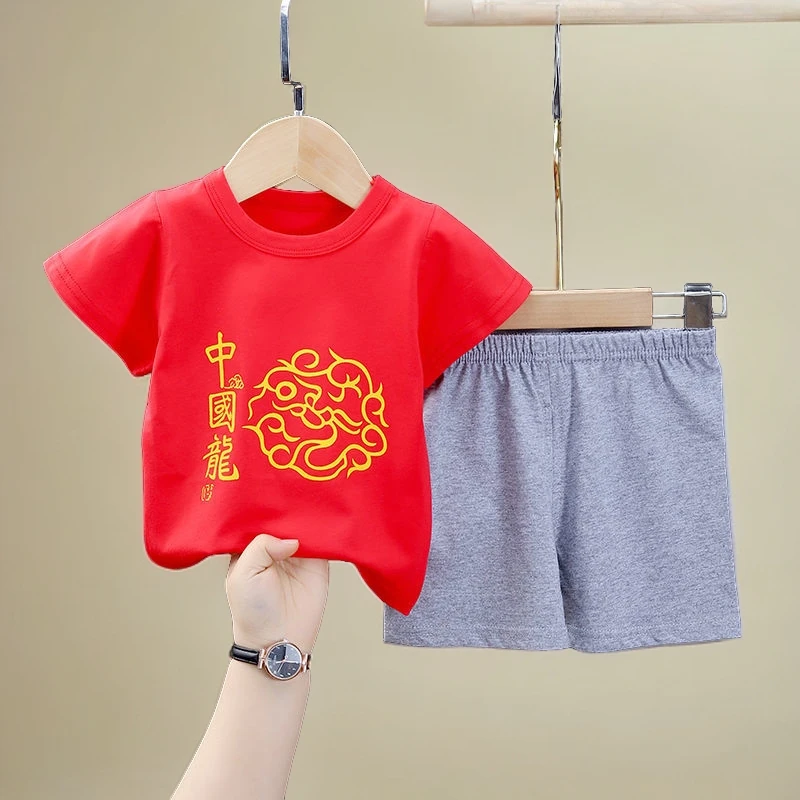 夏天宝宝短款短袖两件套婴儿小童夏装男女宝宝夏季短袖短裤分体套