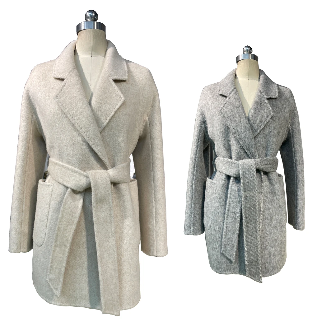 M家短浴袍加厚保暖韩系2023秋冬女经典百搭中长大衣外套LTR001