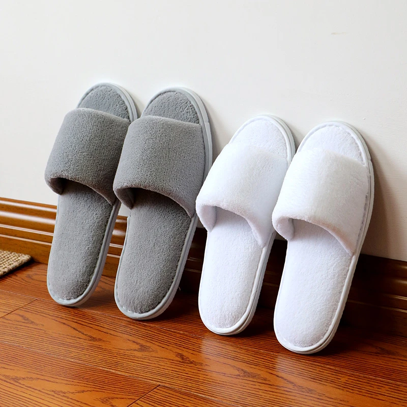 五星级酒店拖鞋珊瑚绒非一次性加厚软底静音透气家居室内待客机洗