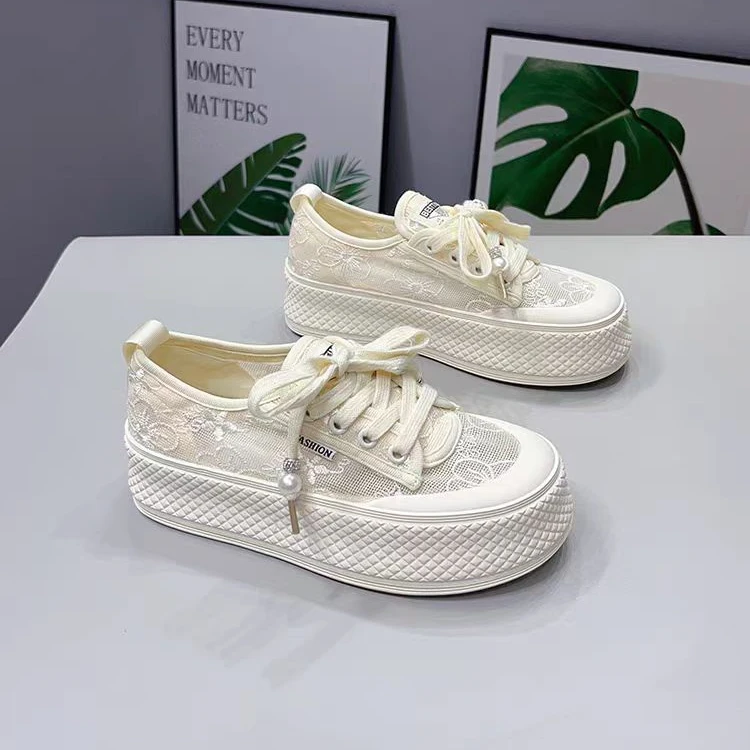 【苗姐衣橱】24夏百搭 厚底蕾丝网纱渔夫鞋9122