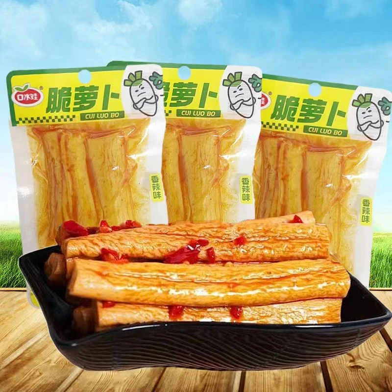口水娃28克香辣透明萝卜脆藕片脆笋酱泡菜湖南特色即食下饭菜零食