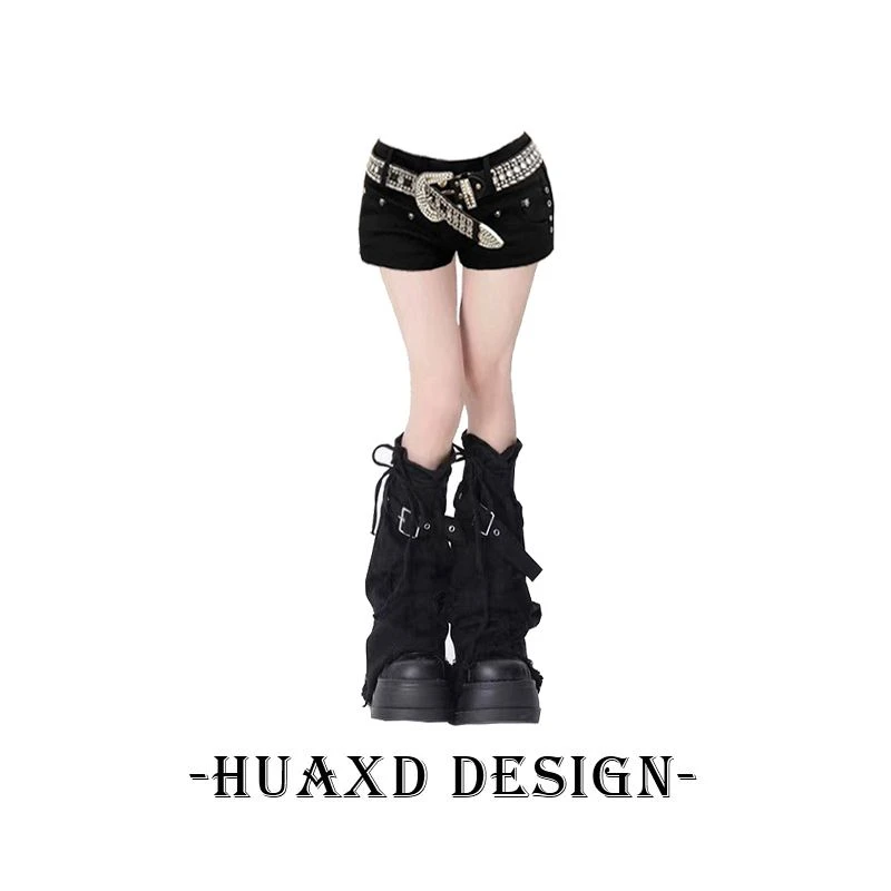 辣妹欧美式女牛仔超短裤复古y2k夏季性感弹力高腰修身显瘦铆钉裤